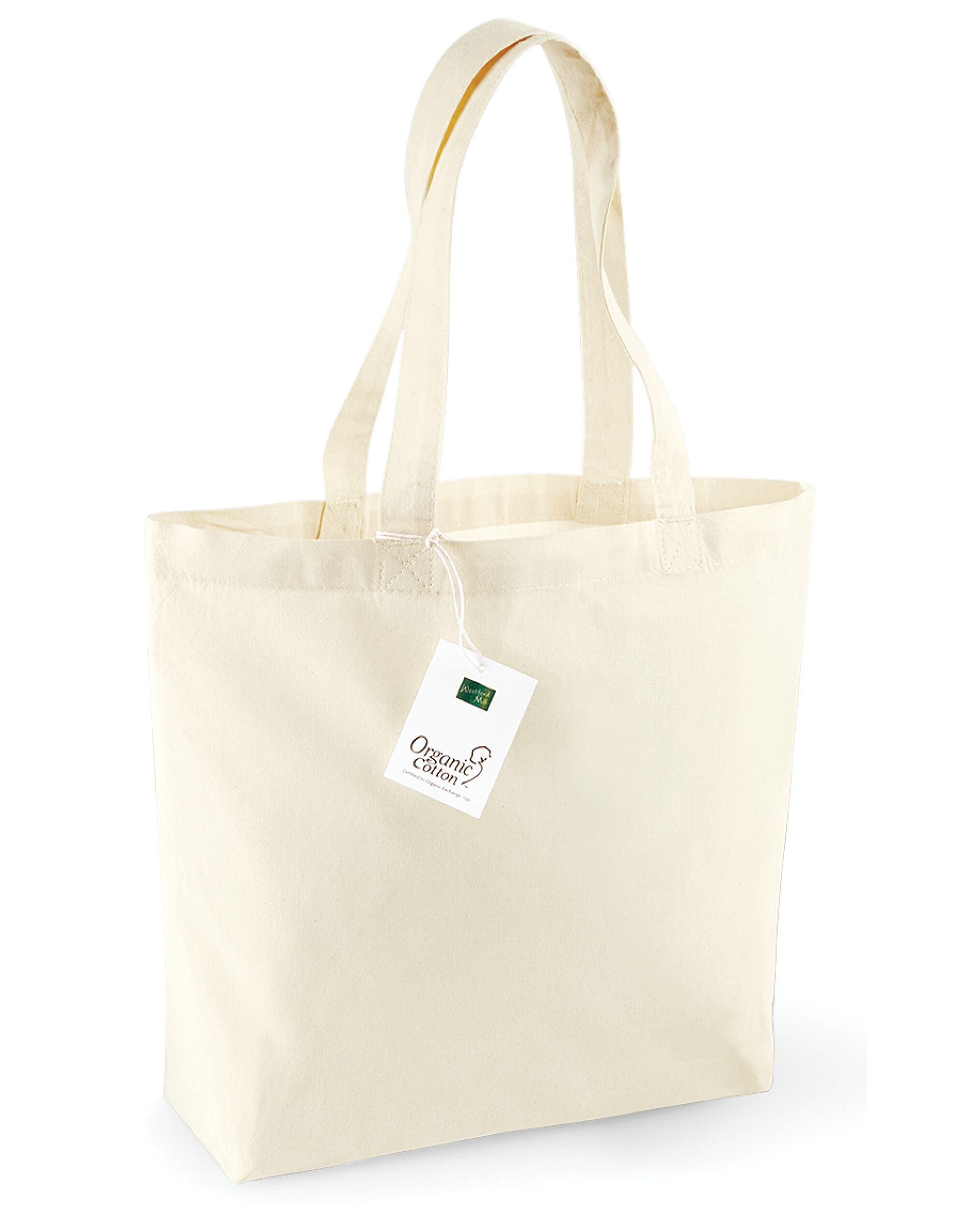 Westford Mill Organic Cotton Shopper w180 - Natural O S - Customisable Bags