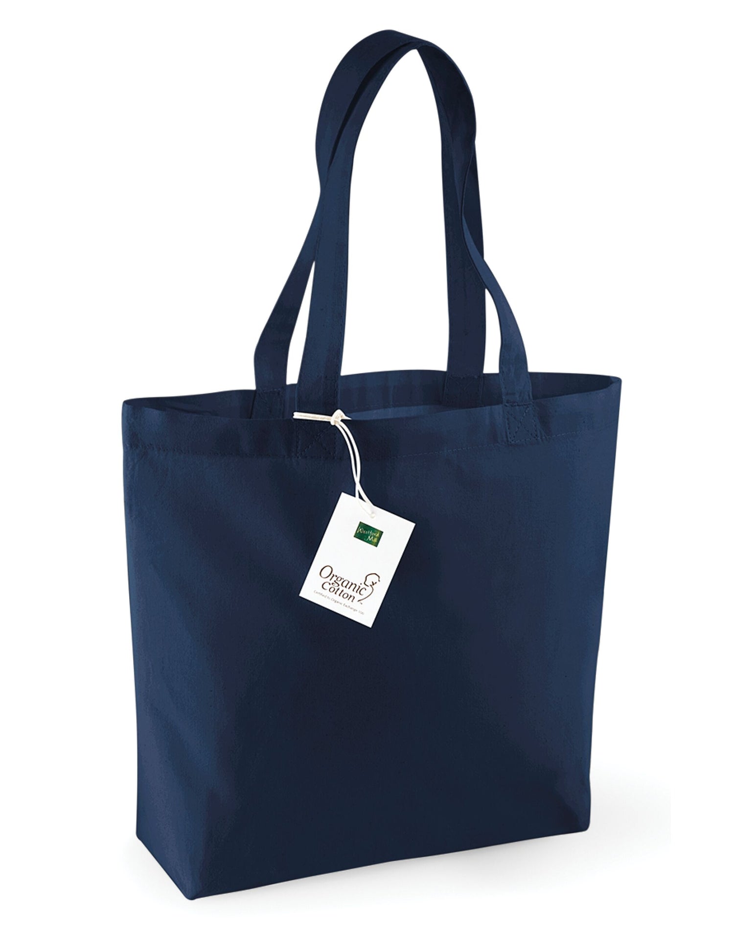 Westford Mill Organic Cotton Shopper w180 - Navy O S - Customisable Bags
