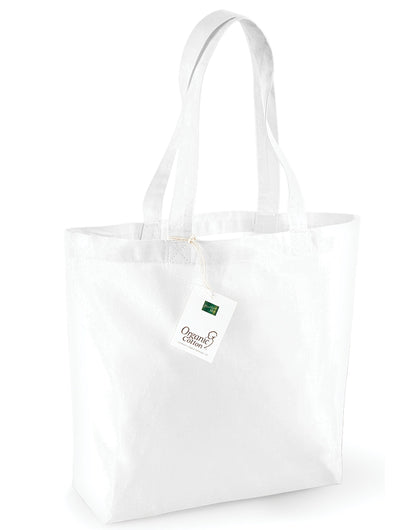 Westford Mill Organic Cotton Shopper w180 - White O S - Customisable Bags