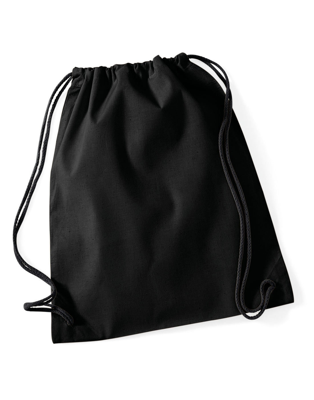 Westford Mill Cotton Gymsac w110 - Black Black O S - Customisable Bags
