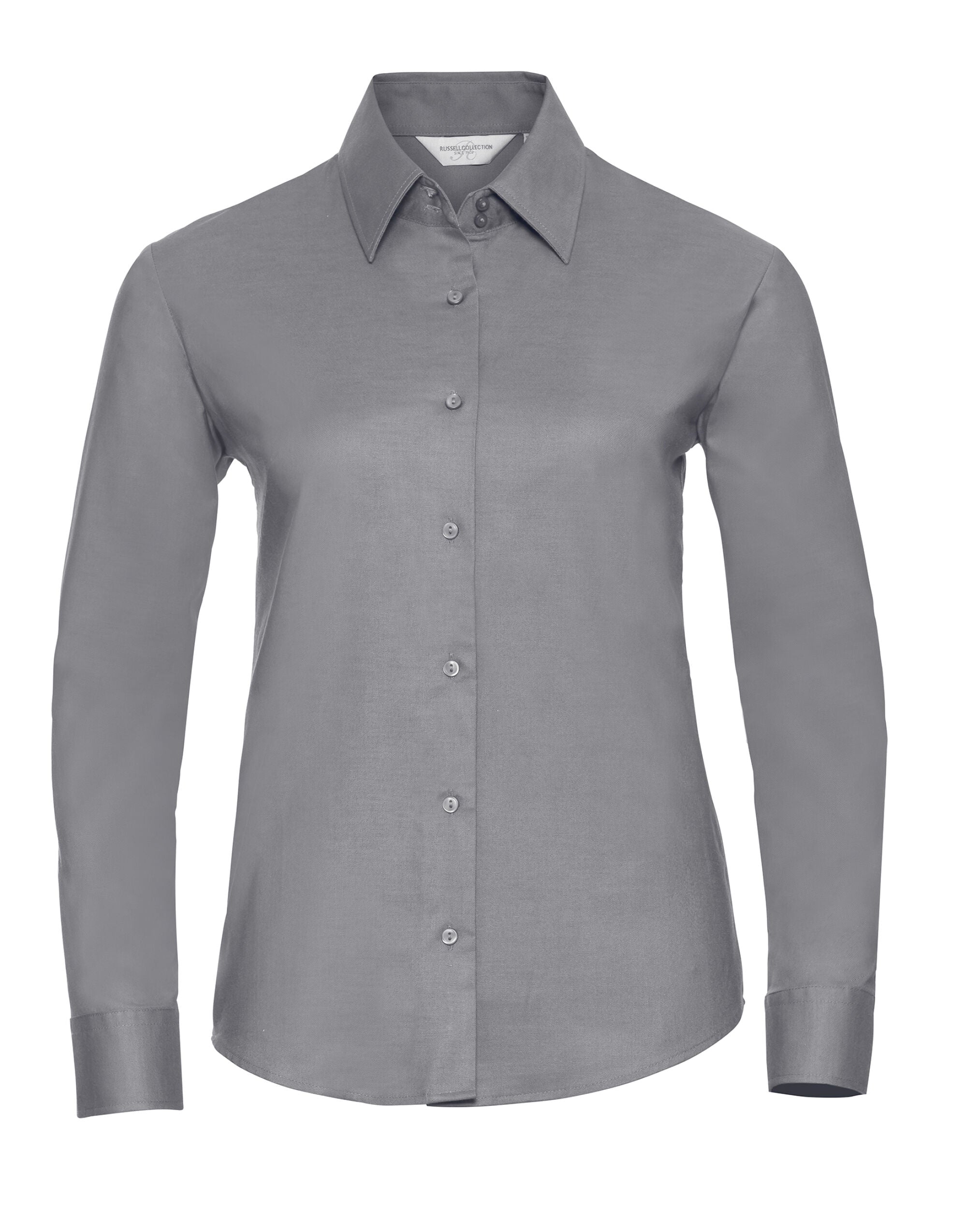 Russell Collection Lady LS Tailor Oxford 932F - Silver - Customisable Shirts