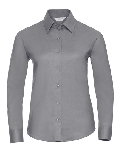 Russell Collection Lady LS Tailor Oxford 932F - Silver - Customisable Shirts