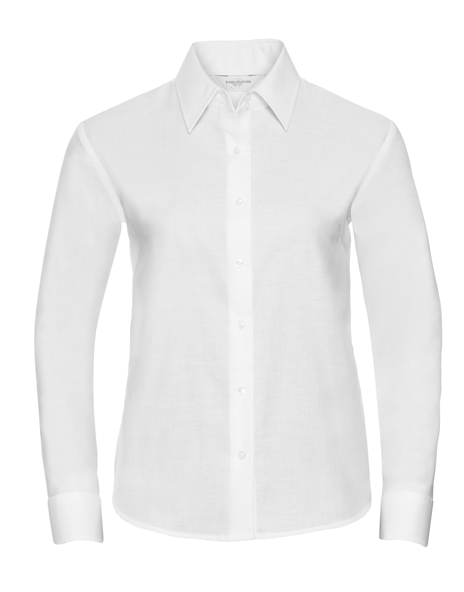 Russell Collection Lady LS Tailor Oxford 932F - White - Customisable Shirts