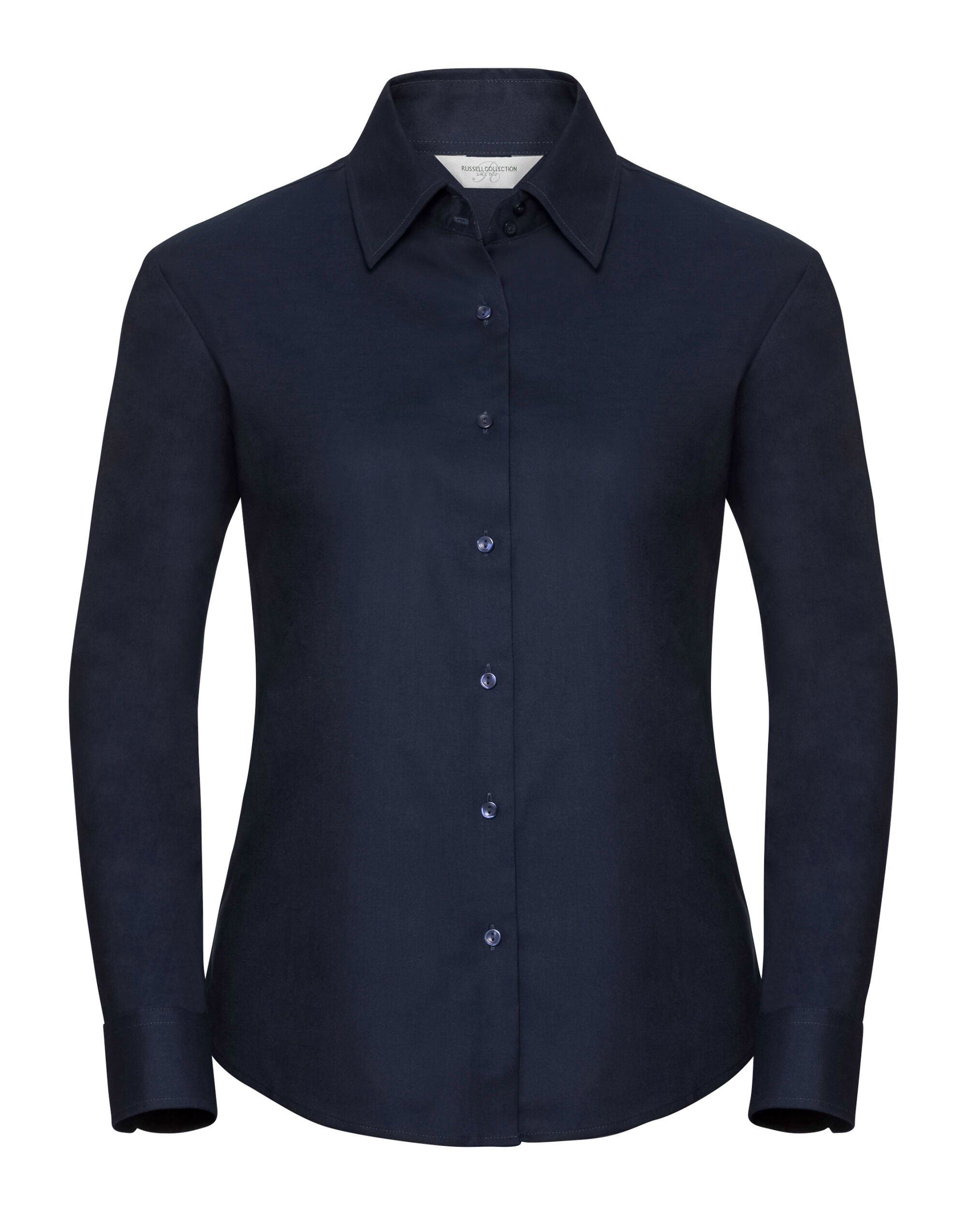 Russell Collection Lady LS Tailor Oxford 932F - Bright Navy - Customisable Shirts