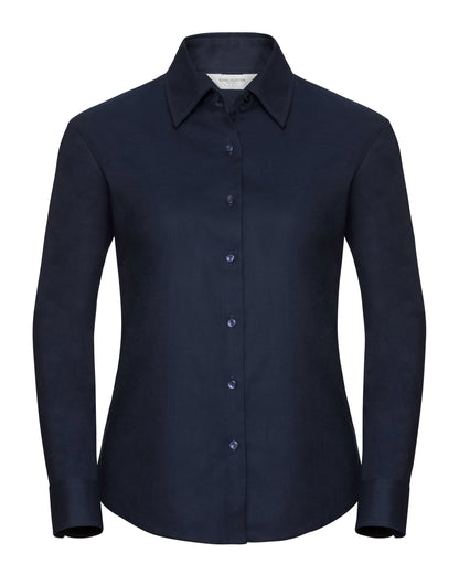 Russell Collection Lady LS Tailor Oxford 932F - Bright Navy - Customisable Shirts