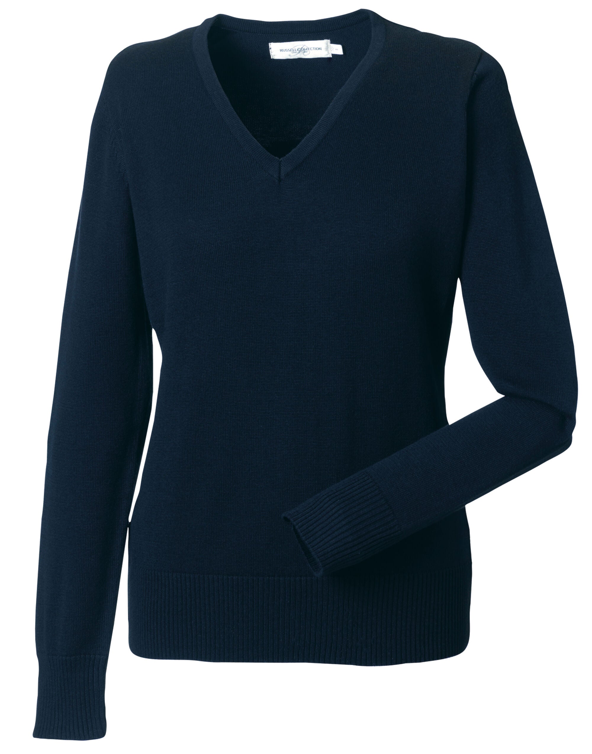 Russell Collection Ladies VNeck Pullover 710f - French Navy - Customisable Corporate Wear