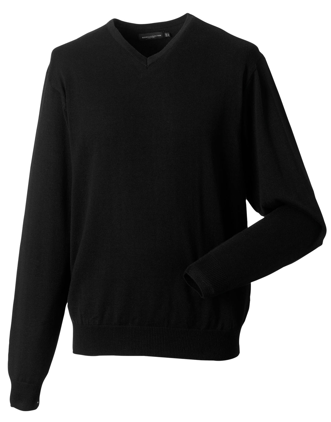 Russell Collection Mens VNeck Pullover 710m - Black - Customisable Corporate Wear