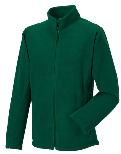 Russell Mens Full Zip Outdoor Fleece 8700M - Bottle Green - Customisable Fleece