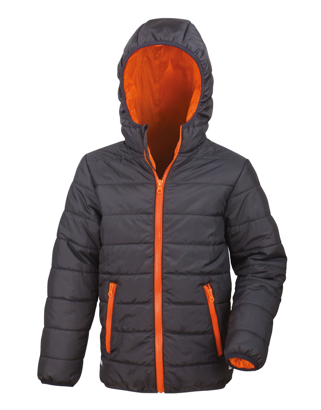 Result Core Junior Padded Jacket R233JY - Black Orange - Customisable Jacket