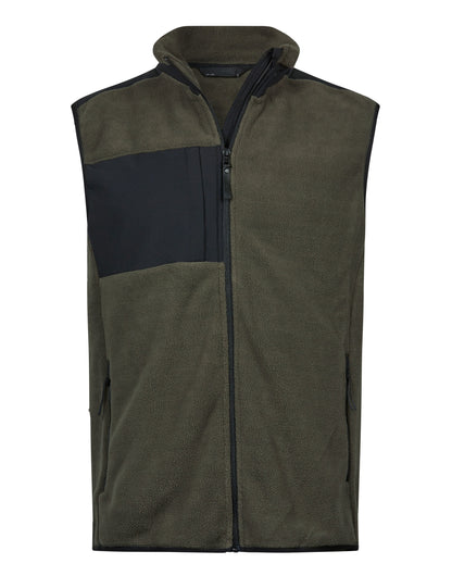 Tee Jays Mountain Fleece Bodywarmer TJ9122 - Deep Green Black - Customisable Bodywarmer