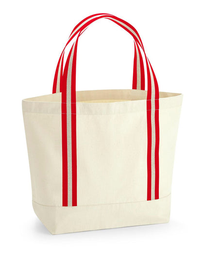Westford Mill Organic Boat Bag w690 - Natural classic Red O S - Customisable Bags