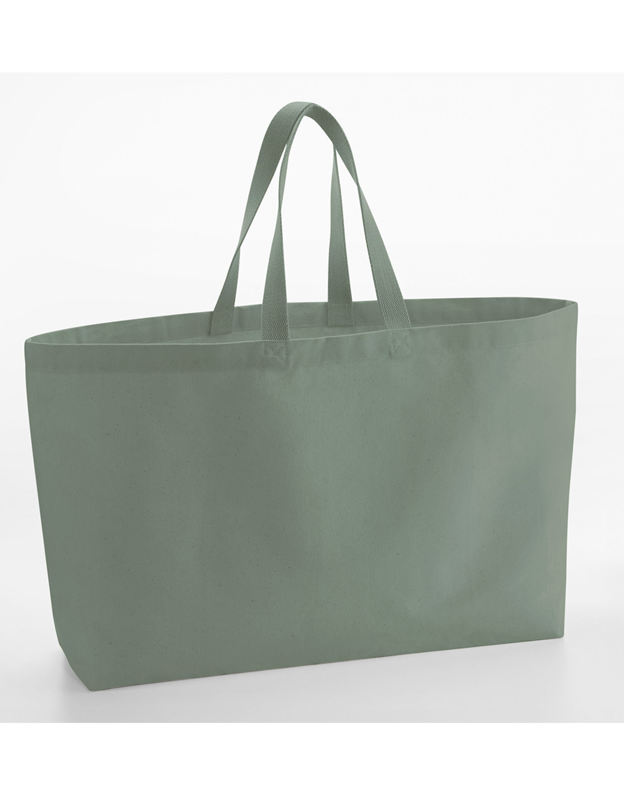 Westford Mill Oversized Canvas Tote Bag w696 - Dusty Green O S - Customisable Bags