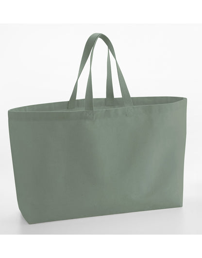 Westford Mill Oversized Canvas Tote Bag w696 - Dusty Green O S - Customisable Bags
