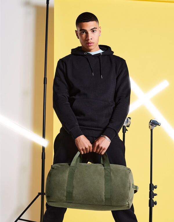 Bagbase Vintage Canval Barrel Bag bg655 - Vintage Military Green O S - Customisable Bags