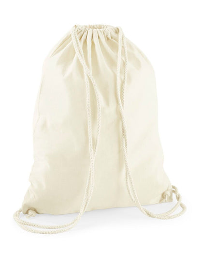 Westford Mill Recycled Cotton Gymsac w910 - Natural O S - Customisable Bags