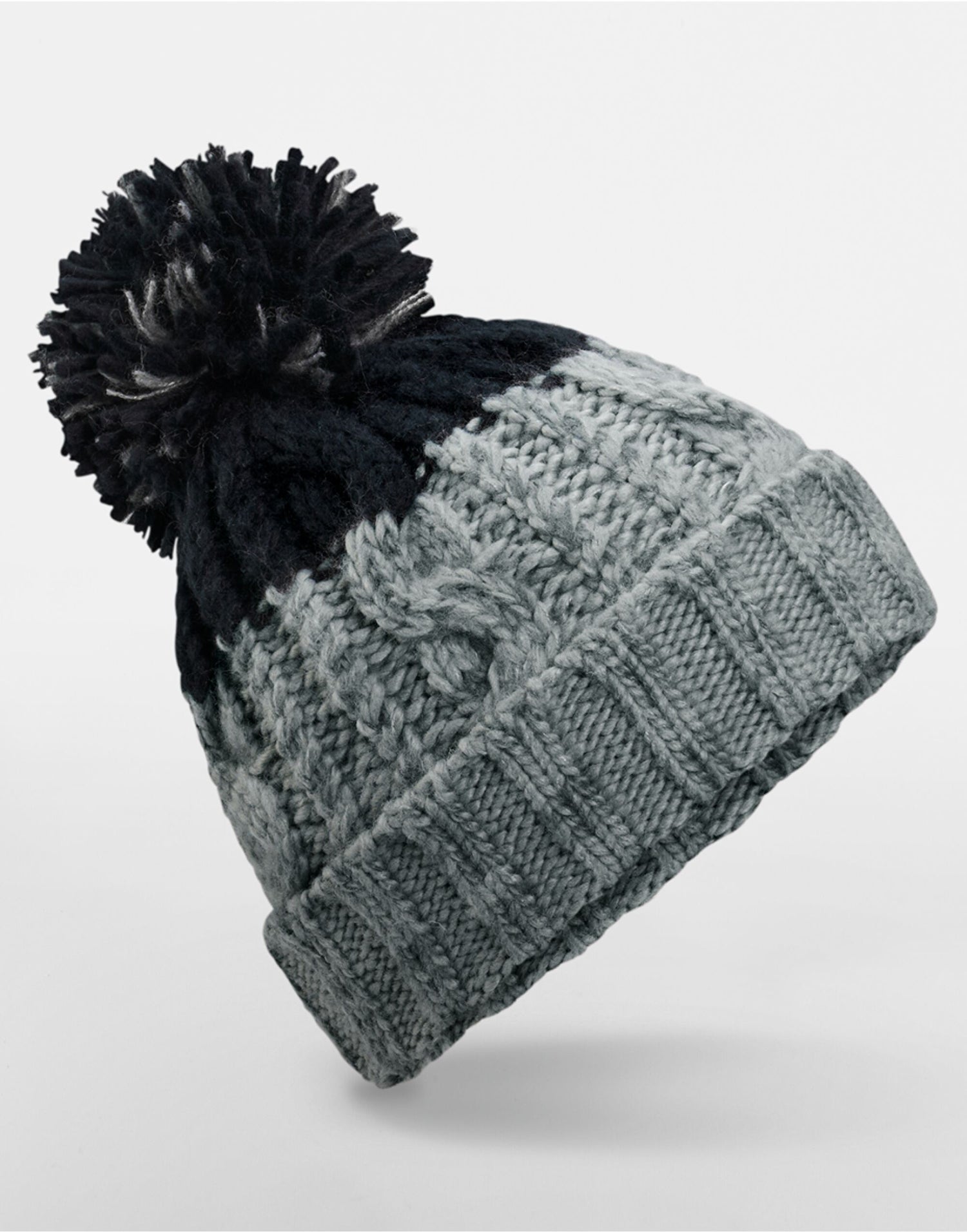 Beechfield Apres Beanie B437 - Light Grey Black O S - Customisable Beanies