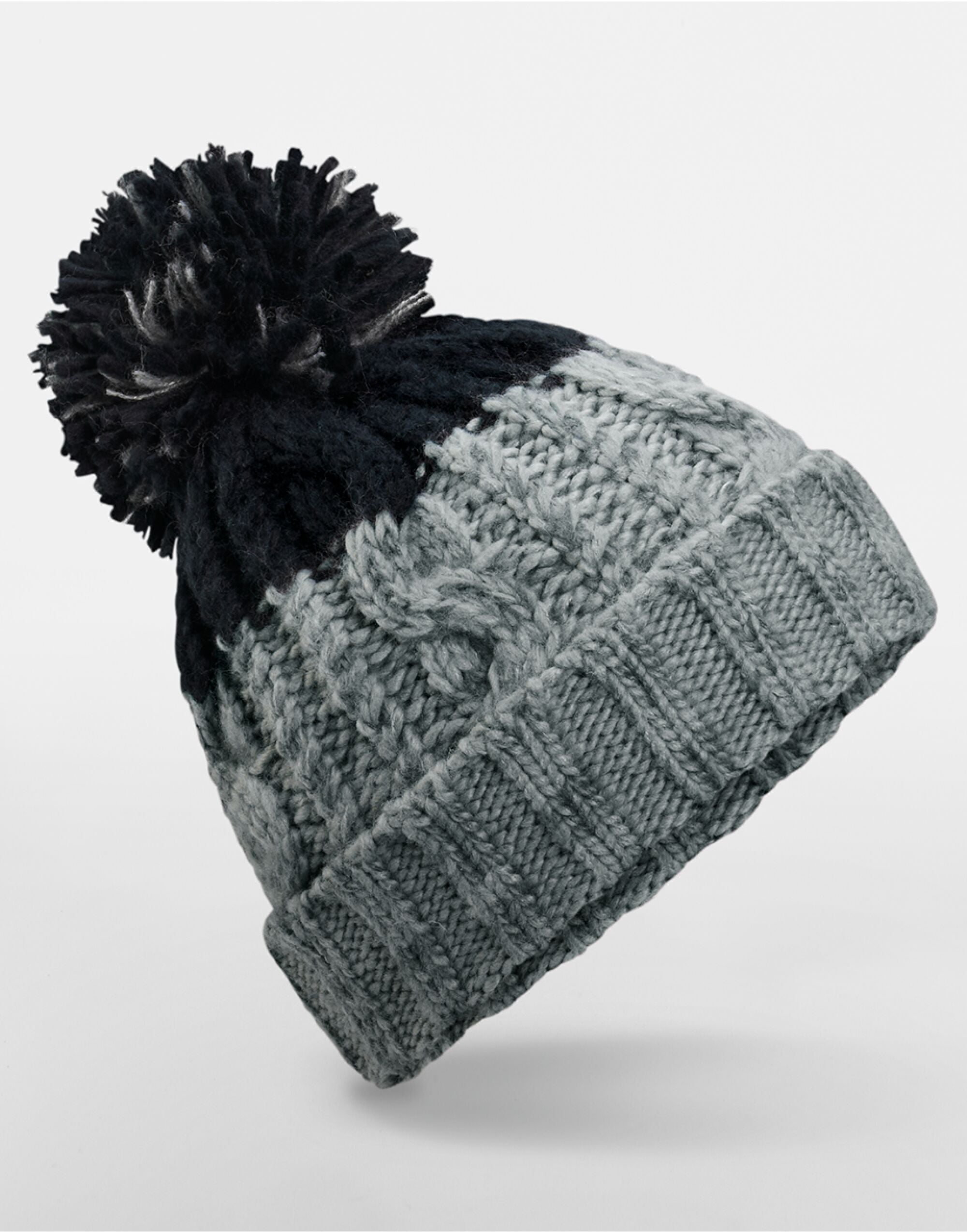 Beechfield Apres Beanie B437 - Light Grey Black O S - Customisable Beanies