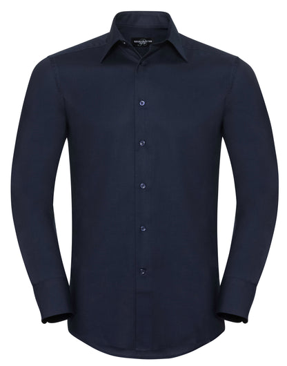 Russell Collection Men LS Tailor Oxford 922M - Bright Navy - Customisable Shirts