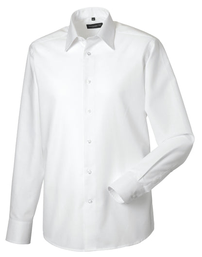 Russell Collection Men LS Tailor Oxford 922M - White - Customisable Shirts