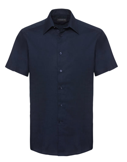 Russell Collection Mens SS Tailor Oxford 923M - Bright Navy - Customisable Shirts