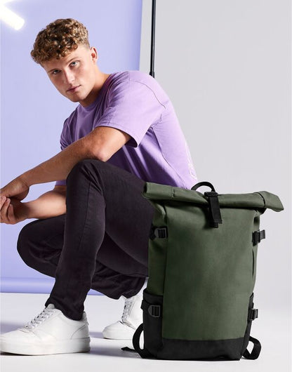 Bagbase Block Roll Top Backpack bg858 - - Customisable Bags