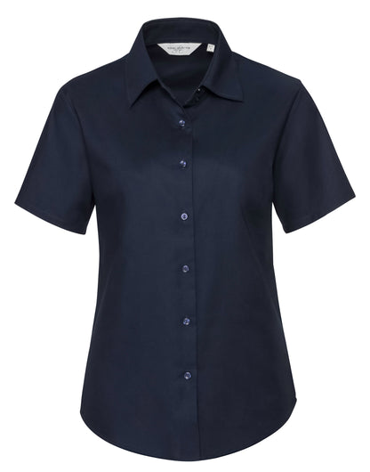 Russell Collection Lady SS Tailor Oxford 933F - Bright Navy - Customisable Shirts