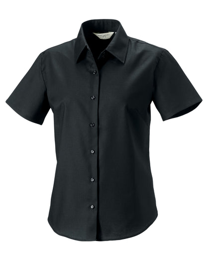 Russell Collection Lady SS Tailor Oxford 933F - Black - Customisable Shirts