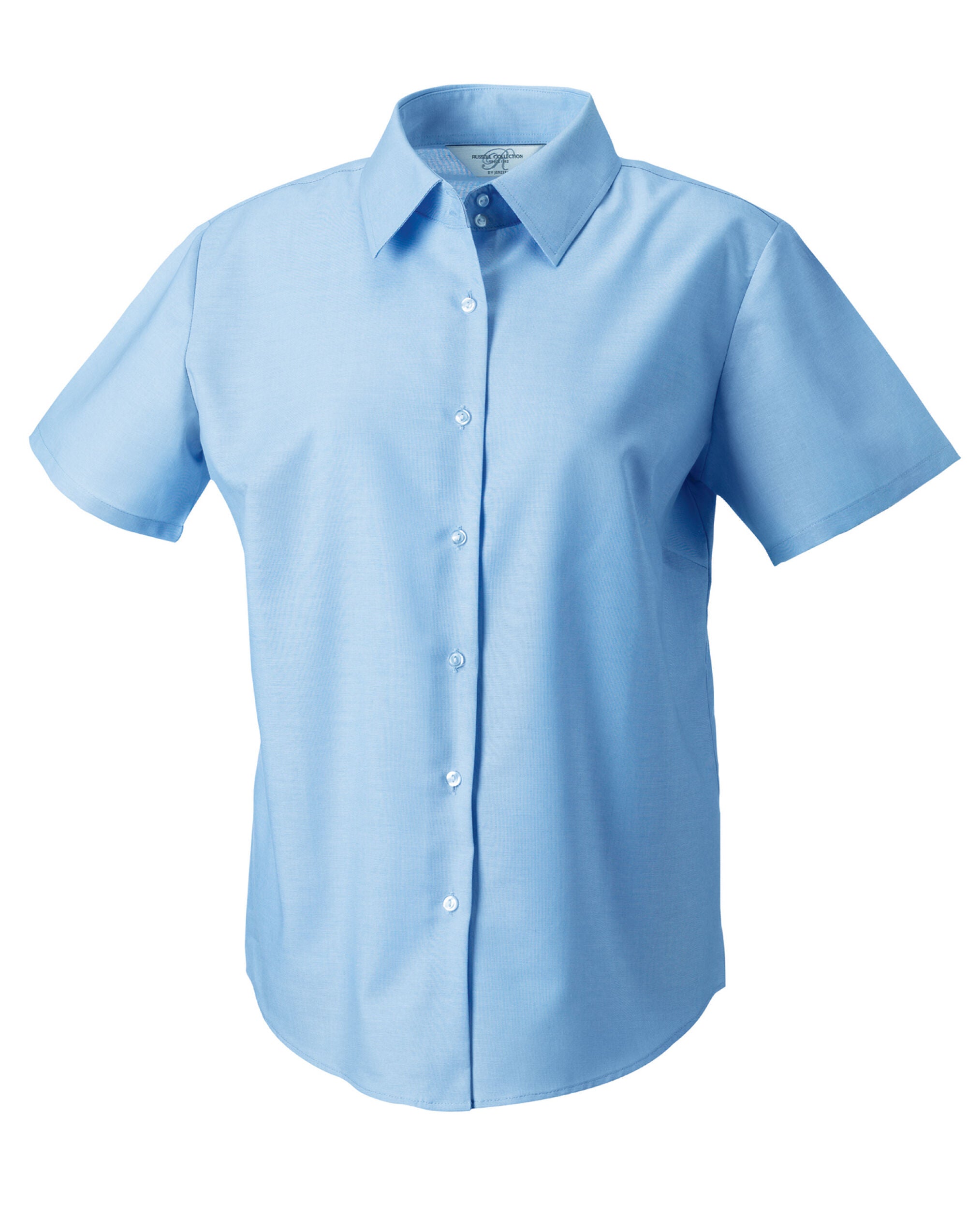 Russell Collection Lady SS Tailor Oxford 933F - Oxford Blue - Customisable Shirts