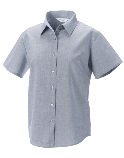 Russell Collection Lady SS Tailor Oxford 933F - Silver Grey - Customisable Shirts