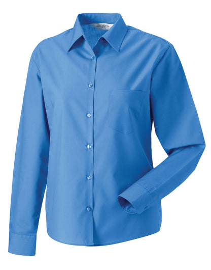 Russell Collection Lady LS Clasic Poplin 934F - Corporate Blue - Customisable Shirts