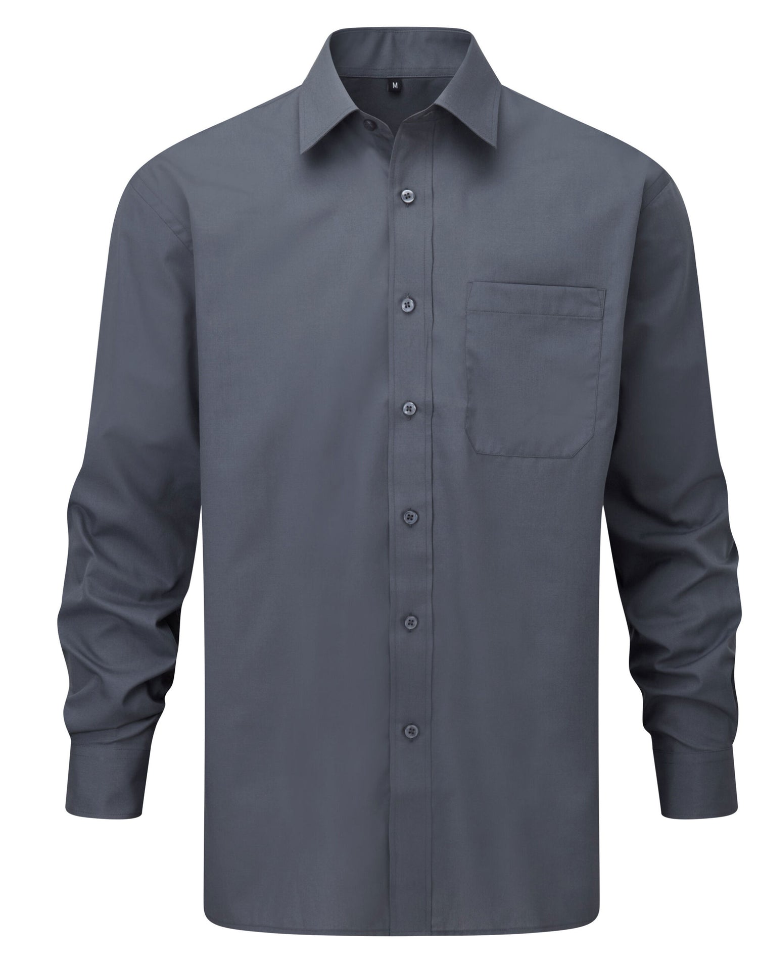 Russell Collection Men LS Classic Poplin 934M - Convoy Grey - Customisable Shirts