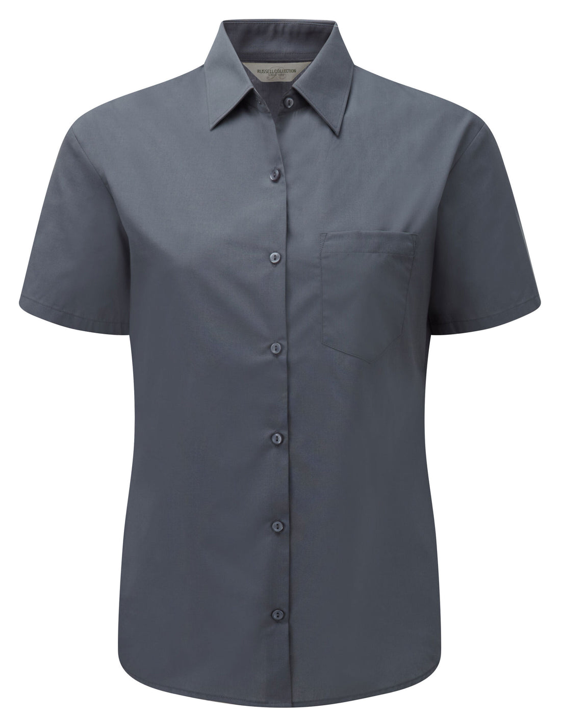 Russell Collection Lady SS Clasic Poplin 935F - Convoy Grey - Customisable Shirts