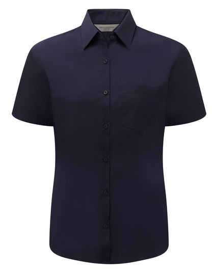 Russell Collection Lady SS Clasic Poplin 935F - French Navy - Customisable Shirts