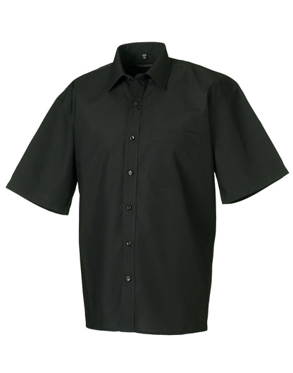 Russell Collection Men SS Classic Poplin 935M - Black - Customisable Shirts