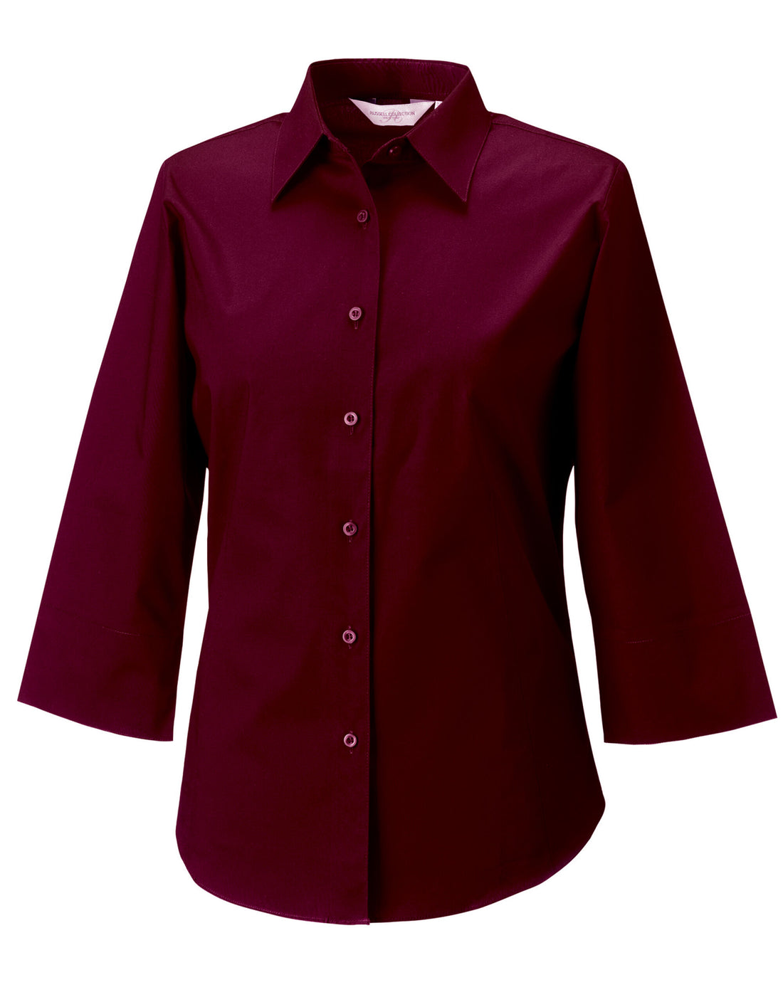 Russell Collection Lady 3/4 Stretch Shrt 946F - Port - Customisable Shirts