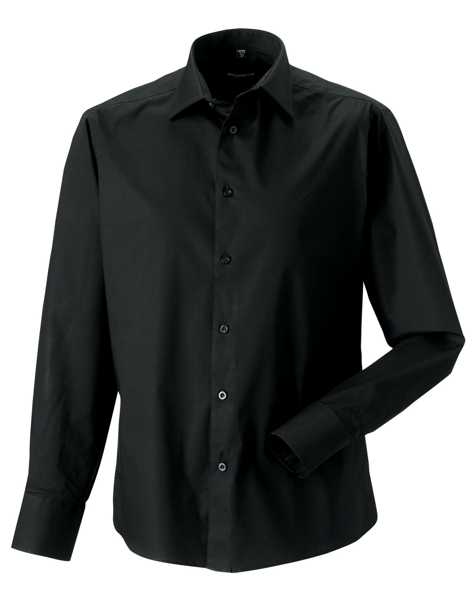 Russell Collection Mens LS Stretch Shirt 946M - Black - Customisable Shirts