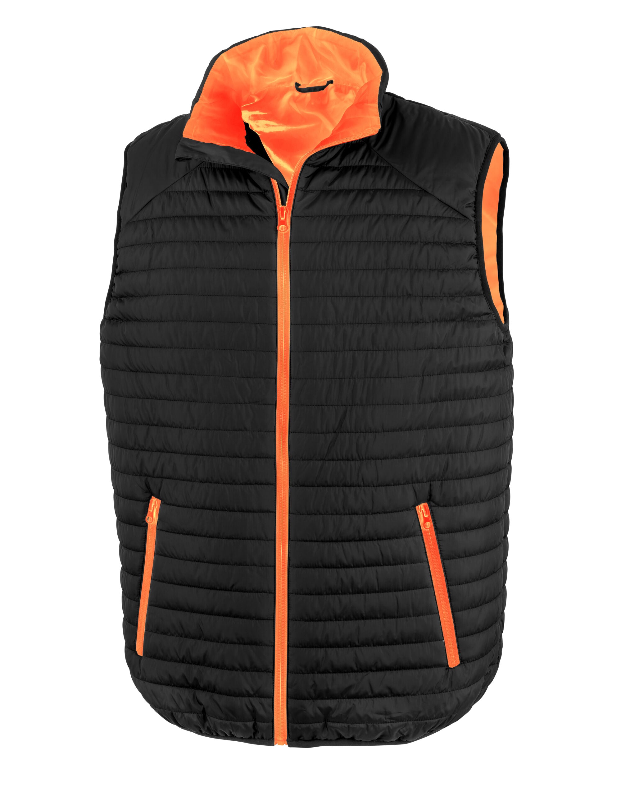 Result Thermoquilt Gilet R239X - Black Orange - Customisable Bodywarmer