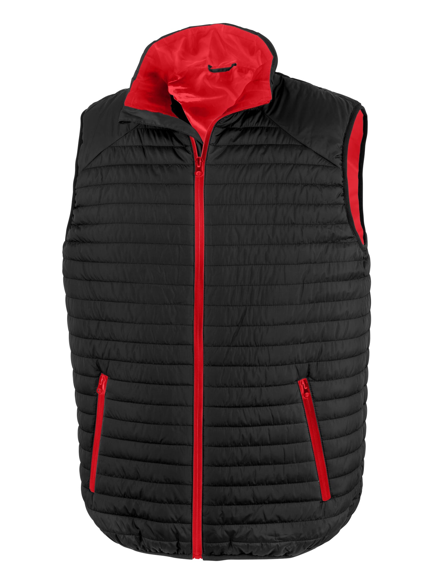 Result Thermoquilt Gilet R239X - Black Red - Customisable Bodywarmer