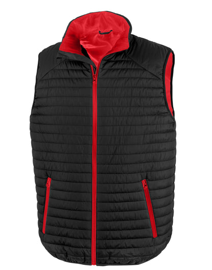Result Thermoquilt Gilet R239X - Black Red - Customisable Bodywarmer