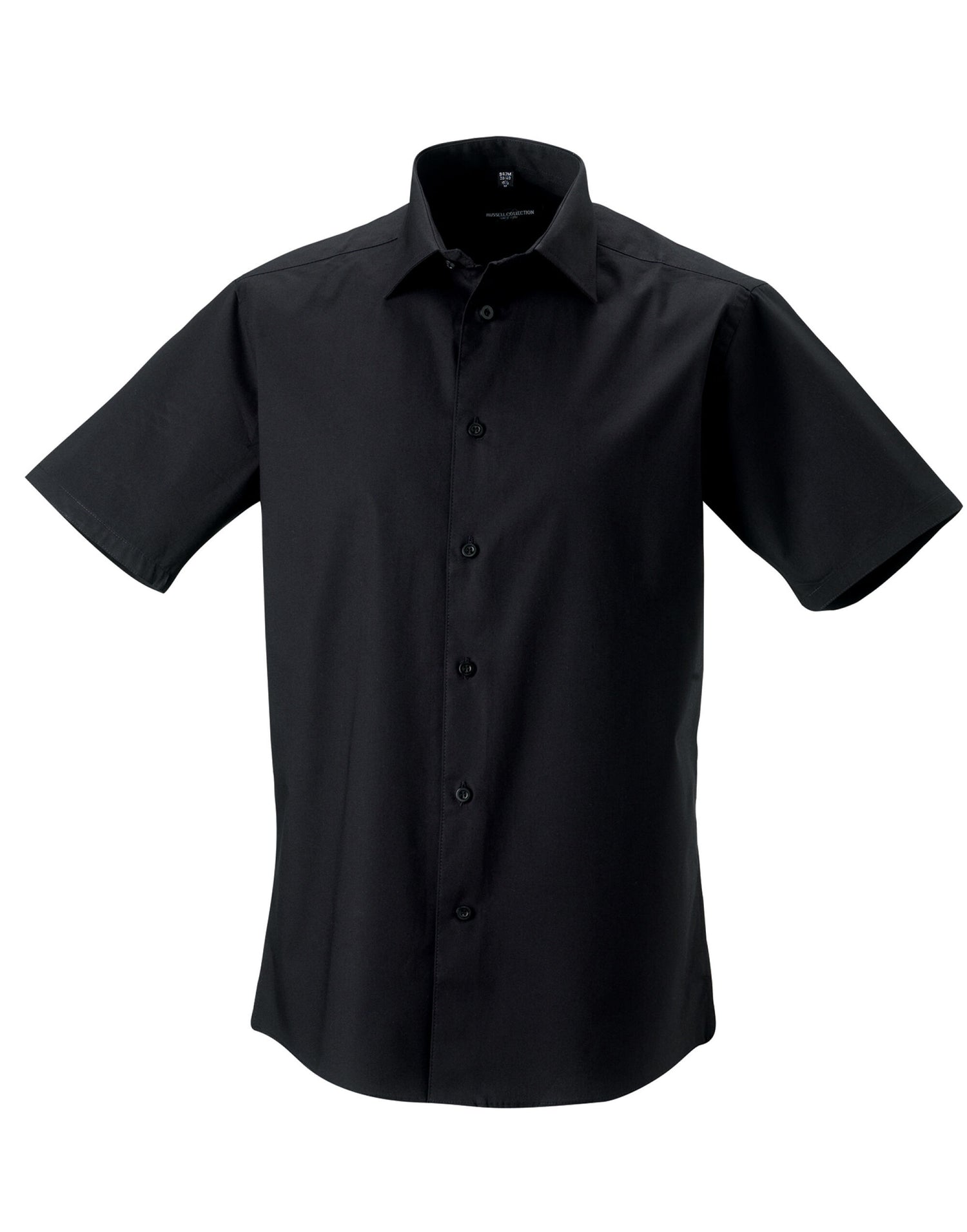 Russell Collection Mens SS Stretch Shirt 947M - Black - Customisable Shirts