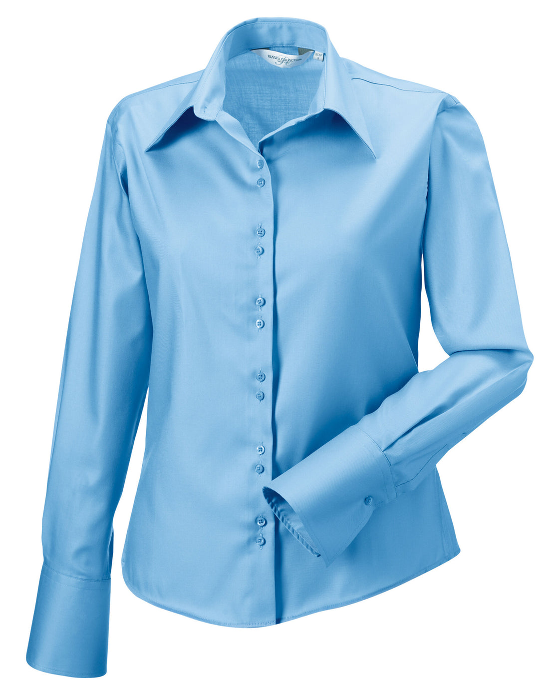 Russell Collection Lady LS NonIron Shirt 956F - Bright Sky - Customisable Shirts