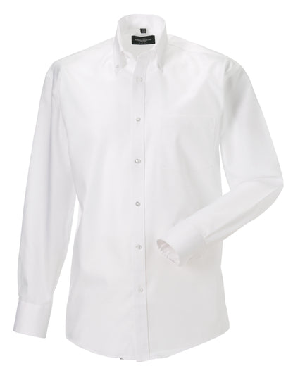 Russell Collection Mens LS NonIron Shirt 956M - White - Customisable Shirts