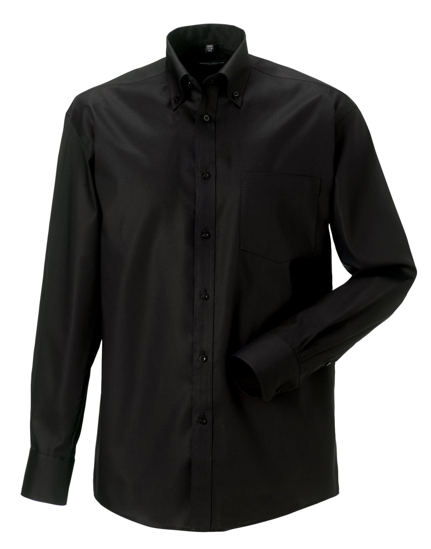 Russell Collection Mens LS NonIron Shirt 956M - Black - Customisable Shirts