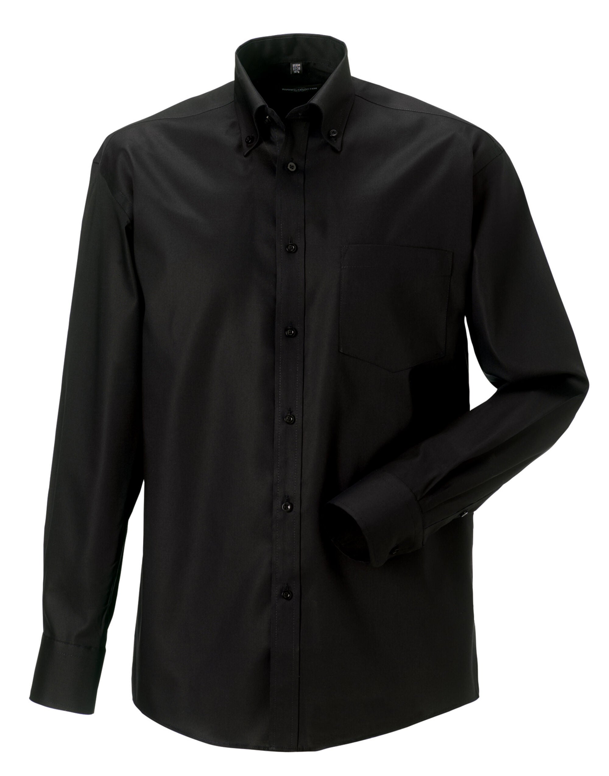 Russell Collection Mens LS NonIron Shirt 956M - Black - Customisable Shirts