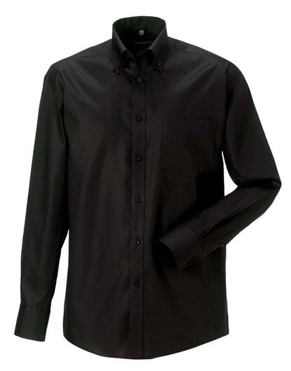 Russell Collection Mens LS NonIron Shirt 956M - Black - Customisable Shirts