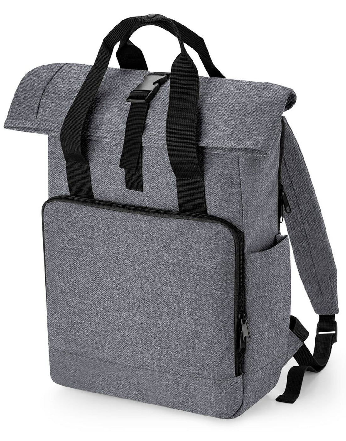 Bagbase Recycled Roll Top Backpack BG118L - Grey Marl O S - Customisable Bags
