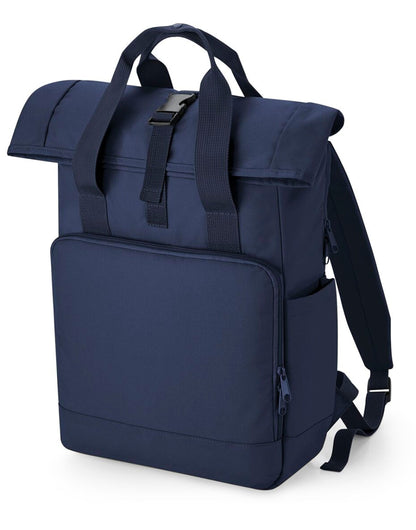 Bagbase Recycled Roll Top Backpack BG118L - Navy Dusk O S - Customisable Bags