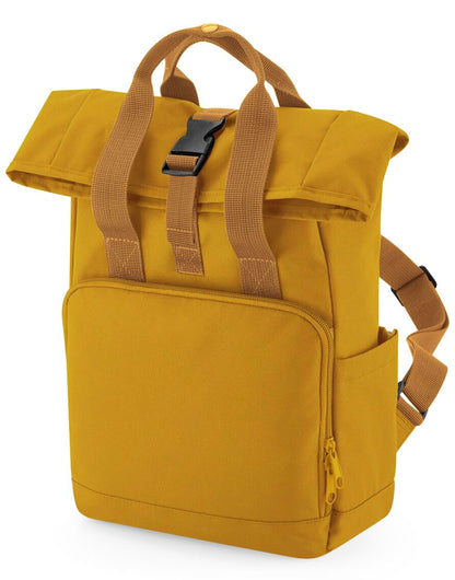 Bagbase Mini Recycled Roll Top Backpack BG118S - Mustard O S - Customisable Bags