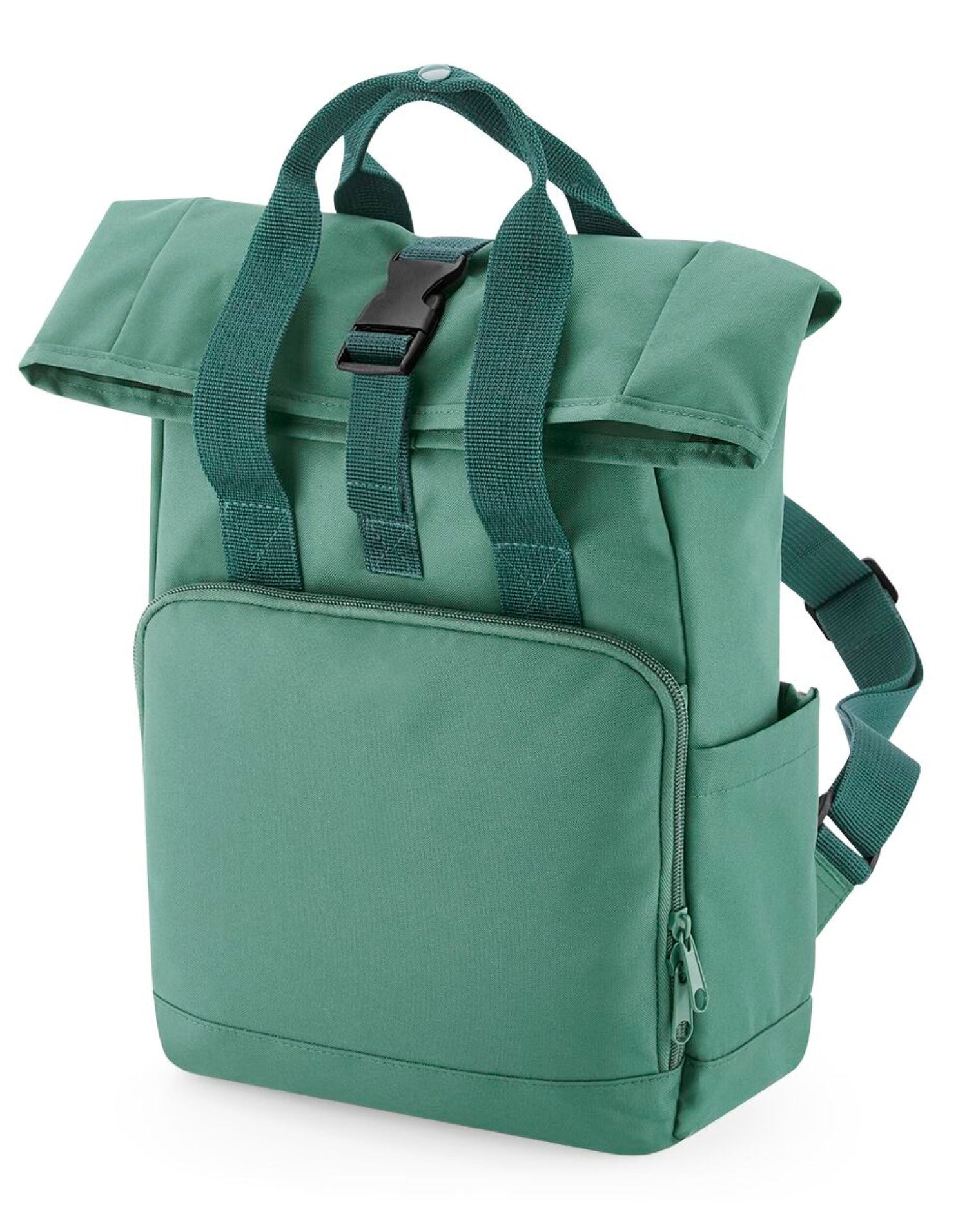 Bagbase Mini Recycled Roll Top Backpack BG118S - Sage O S - Customisable Bags