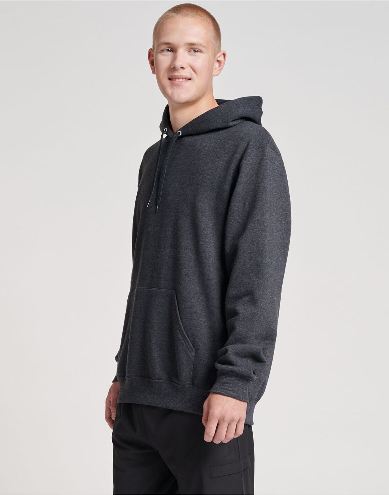 Jerzees Eco Premium Hooded Sweatshirt 0S700M0 - Black Ink Heather - Customisable Sweatshirts